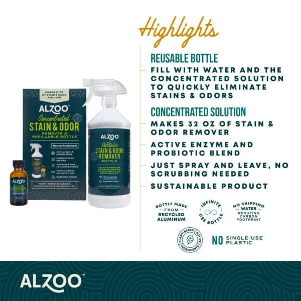 ALZOO Concentrated Enzyme-Based Stain & Odor Remover Kit