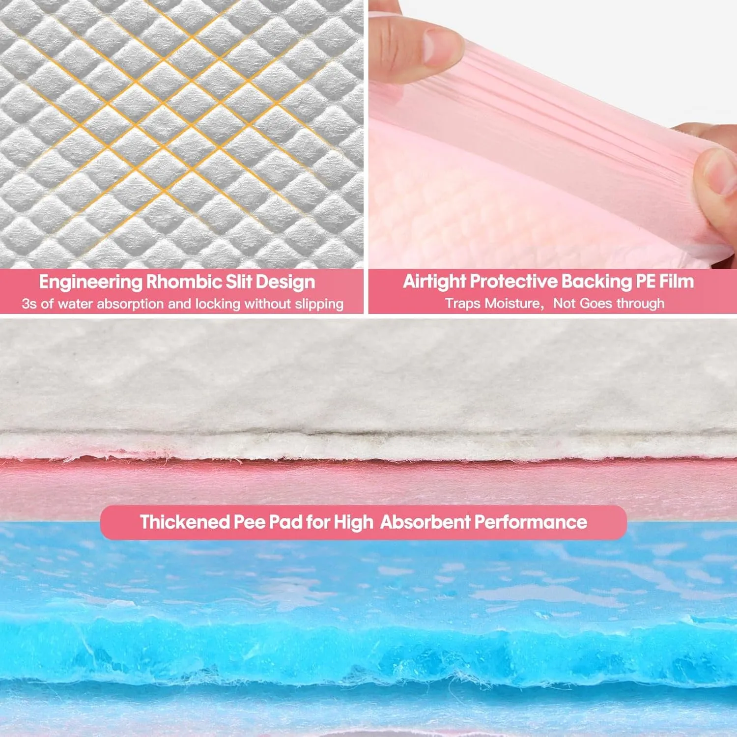 BinetGo Pink Disposable Pee Pads for Dogs, 25 Count 24 x 35.5 X-Large Wee Wee Pads for Dogs Urine, Extra Absorbent Unscented Puppy Pads, Pet Training Pad for Dog, Pink Doggy Pee Pads for Indoors