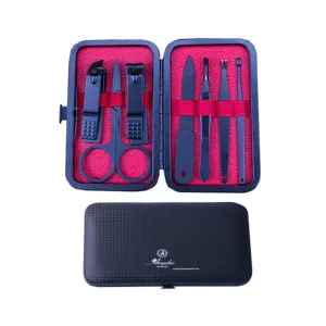 Black Gun Metal Chrome wiith Black Matte Mens Manicure Pedicure Kit -