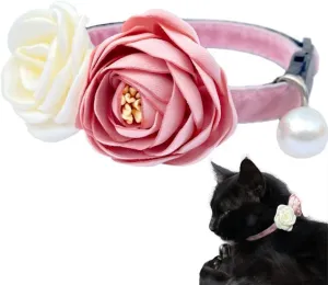 Cute Cat Collar Breakaway with Flowers - 7.5" to 11.8"