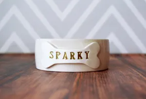 Extra Small Dog Bowl (3 ¾" dia.), Puppy Bowl, Personalized Dog Dish w/ Name or Paw Print - Ceramic