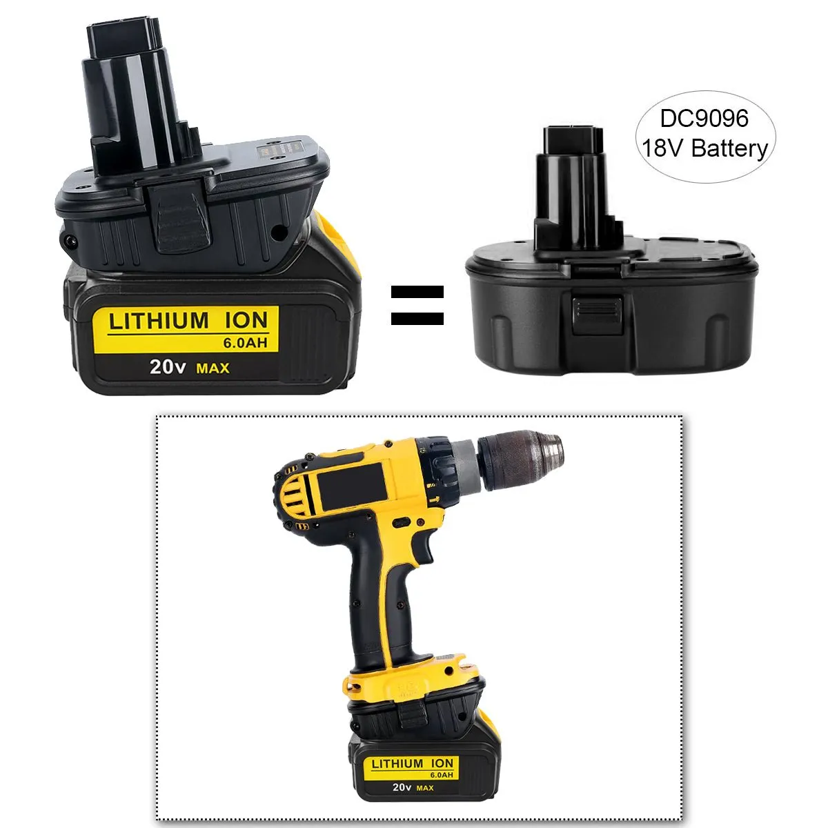 For Dewalt 18V To 20V Adapter DCA1820 Replacement | Battery Converter 2 Pack