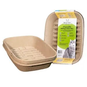 Kitty Sift (Set of 2 Litter Boxes & 1 Sifting Liner) Sifting, Disposable Cat Litter Box, Jumbo