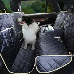 Lassie 4 in 1 Floor Dog Hammock for Universal Size,100% Waterproof Backseat Cover Dog Car Seat Covers for Back Seat with Mesh Window for Sedans, Bench Protector for Cars, SUVs and Trucks etc