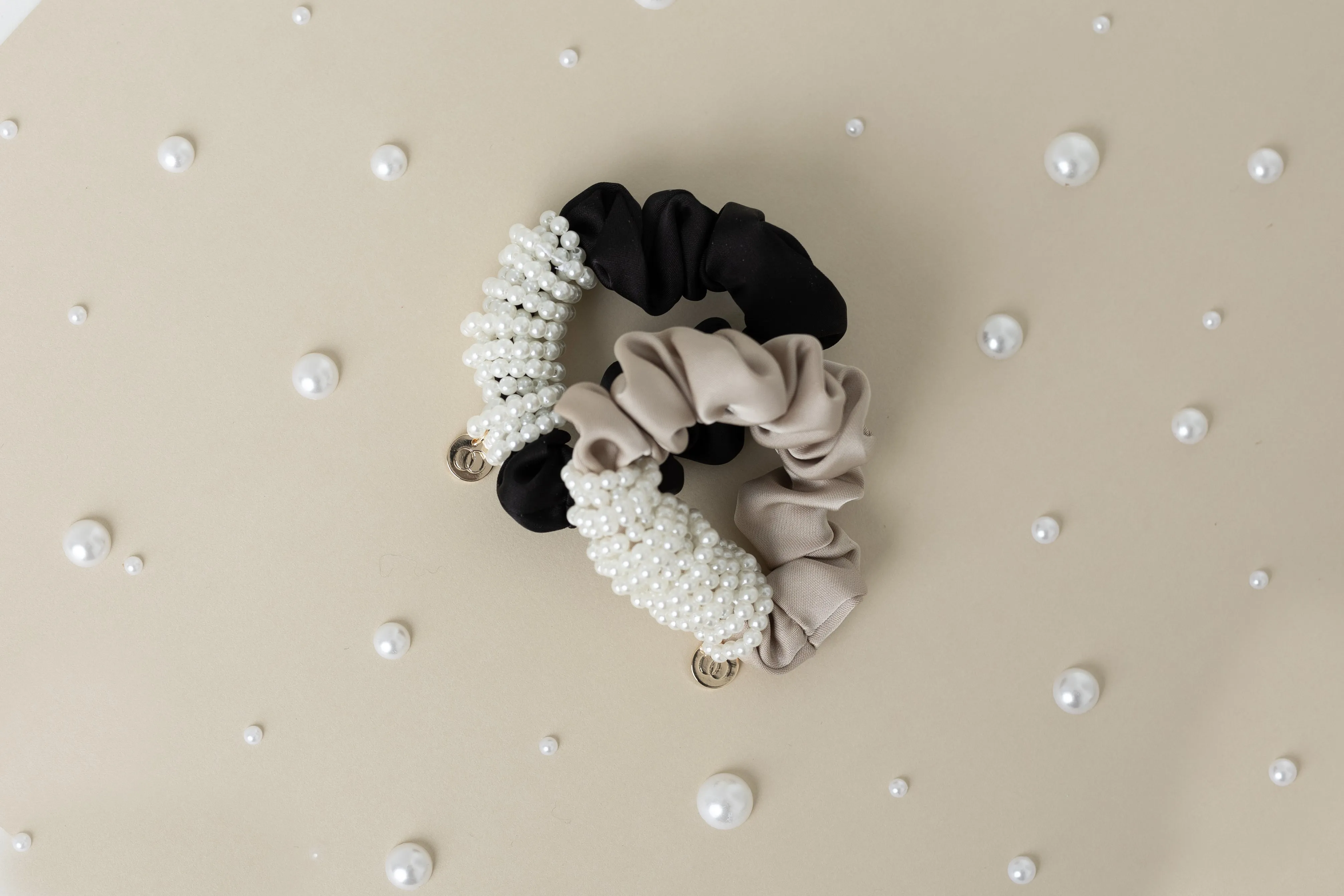 OOH LA LA by LITTLE WOMEN TOO  PEARL SCRUNCHIE