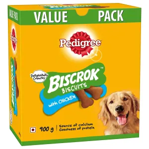 Pedigree Biscrok Biscuits Dog Treats (Above 4 Months), Chicken Flavor, 900g