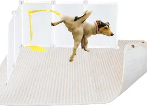 Pet Enclosure Splash Guard with Super Absorbent Washable Dog Pee Pad