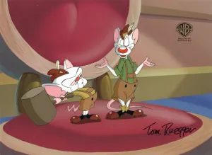 Pinky And The Brain Original Production Cel Signed by Tom Ruegger: Brain, Pinky