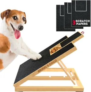 Premium Dog Nail Scratch Pad (with Treat Box) - Scratch Square Dog Nail File Toy