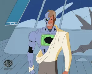 Superman the Animated Series Original Production Cel on Original Background: Metallo