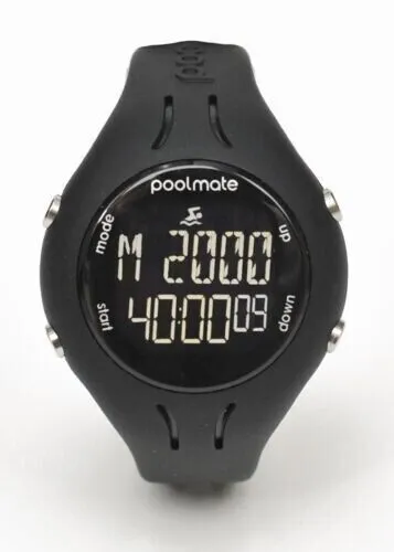 Swimovate Poolmate 2 Swimming Water Sports Lap Counter Tracker Watch Black