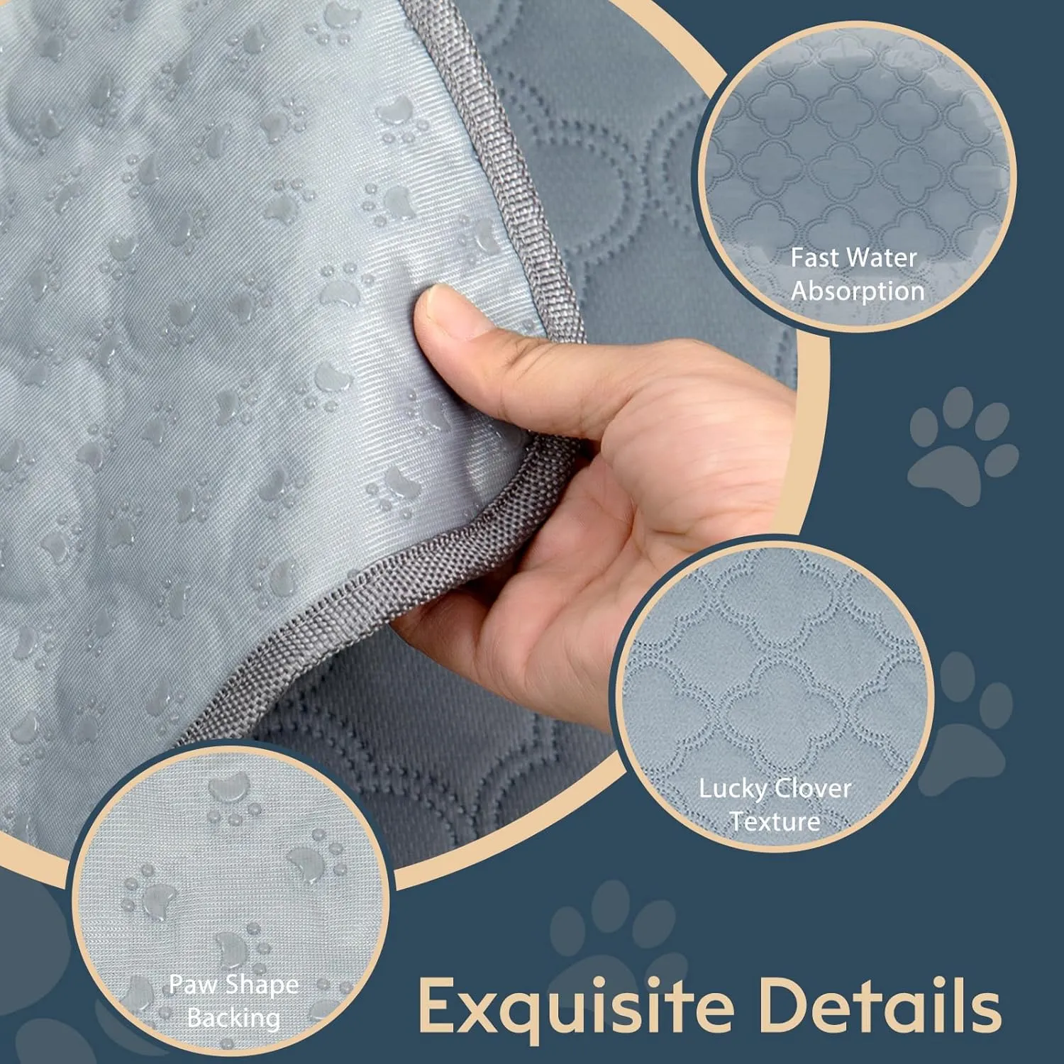 Washable Guinea Pig Cage Liner - 2 Pack Reusable Washable Pee PadsWaterproof Guinea Pig Bedding for Small Animal - Rabbit Bunny Hamster Puppy (Light Grey, 24" X 47" - 2 Pack)